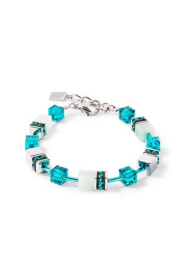 COEUR DE LION Armband GeoCUBE® Iconic Precious Dunkelgrün-Silber