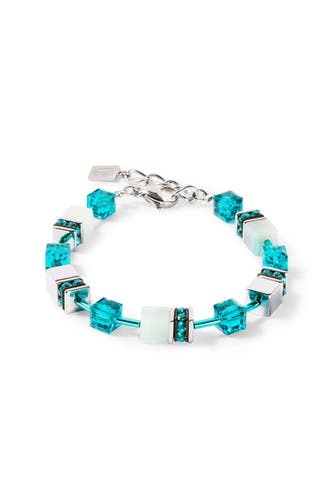 COEUR DE LION Armband GeoCUBE® Iconic Precious Dunkelgrün-Silber