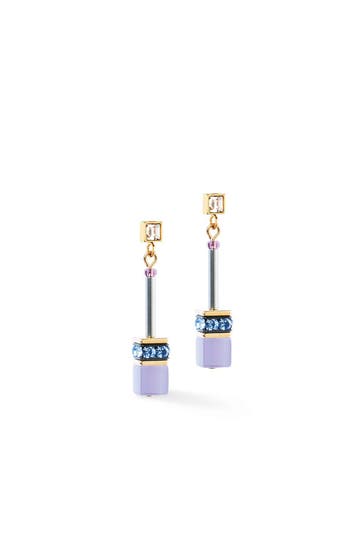 COEUR DE LION Ohrringe GeoCUBE® Iconic Chain Lila-Blau