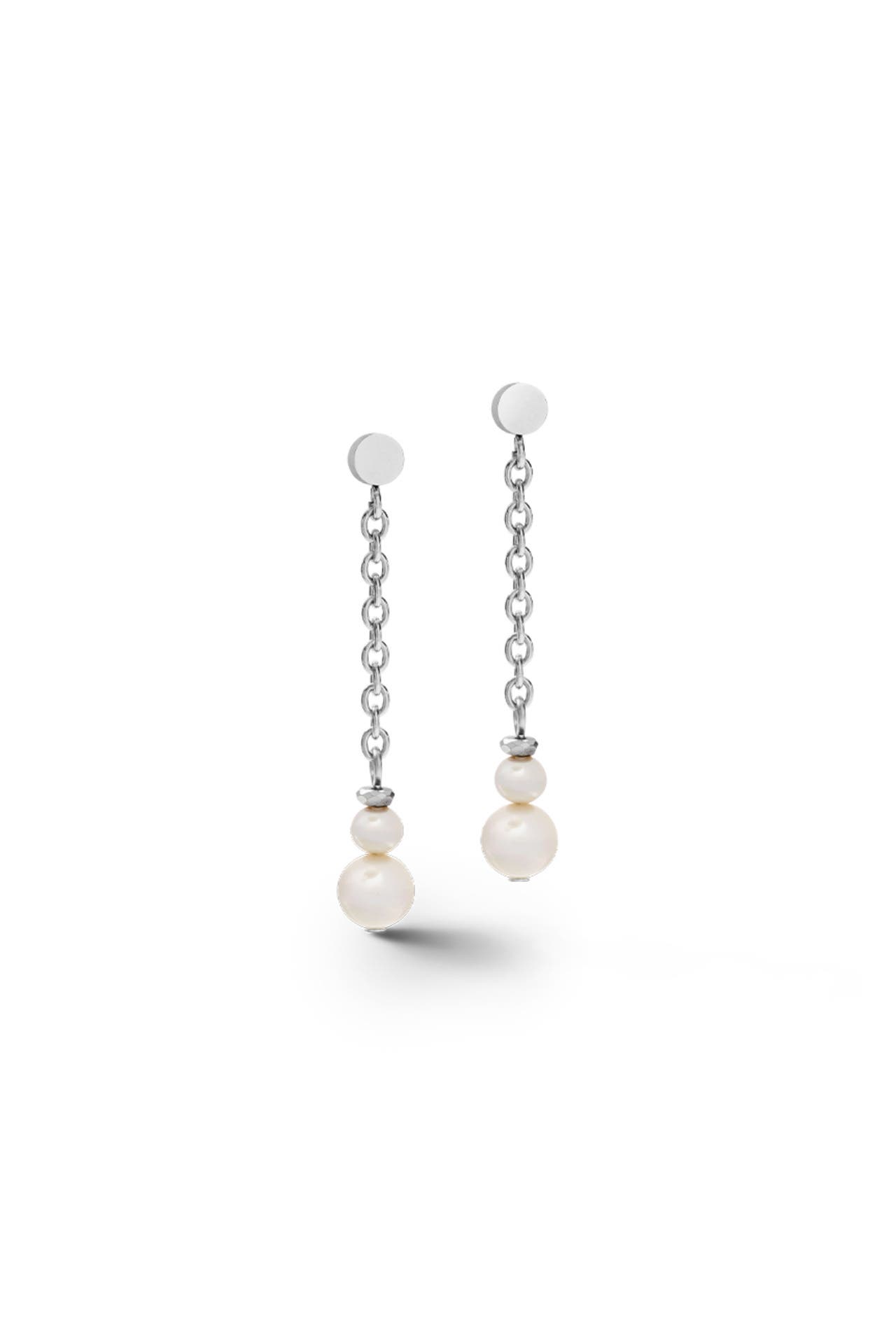 COEUR DE LION Ohrringe Y Kette & Ring Süßwasserperlen & Edelstahl weiß-silber, Bild 1