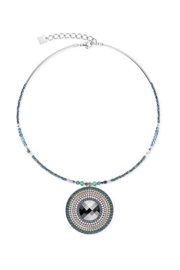 COEUR DE LION Kette Amulett Statement Blau-Grün-Flieder