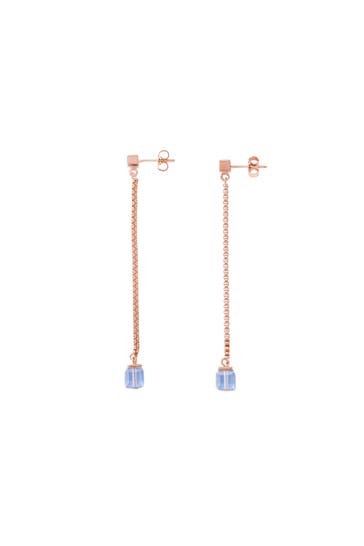 COEUR DE LION Ohrringe Edelstahl roségold & Kristalle hellblau