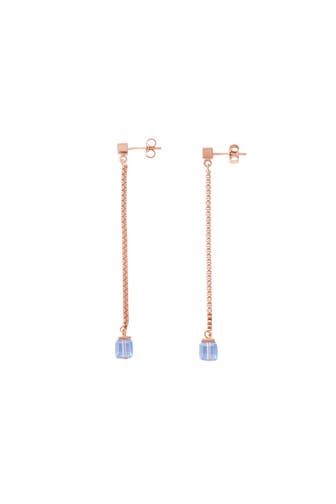 COEUR DE LION Ohrringe Edelstahl roségold & Kristalle hellblau