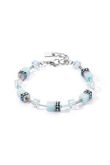 COEUR DE LION Armband GeoCUBE® Iconic Mono Silber Hellaqua