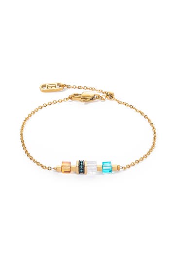 COEUR DE LION Armband Mini Cubes & Chain multicolorgold