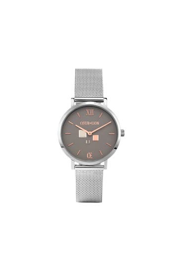 COEUR DE LION Uhr Rund Cool Grey Milanaise Edelstahl