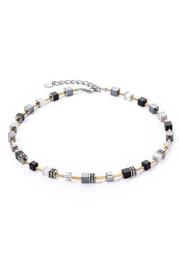 COEUR DE LION Kette GeoCUBE® Iconic Pure Schwarz-Weiß-Grau