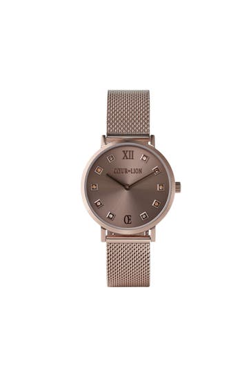 COEUR DE LION Uhr Rund Champagne Sunray Milanaise Edelstahl