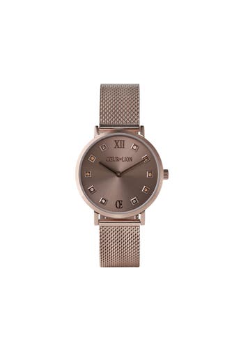 COEUR DE LION Uhr Rund Champagne Sunray Milanaise Edelstahl