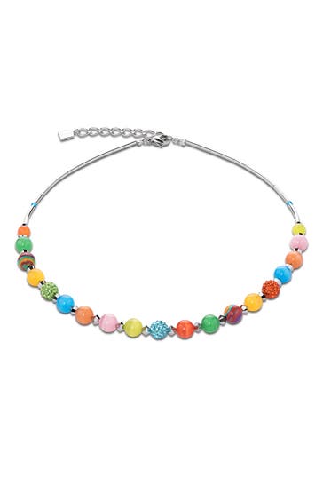 COEUR DE LION Kette Kristalle & Tigerauge & Strass multicolor