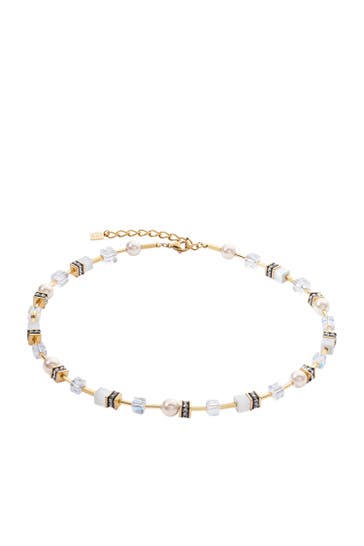 COEUR DE LION Kette Iconic Pearl Mix Halskette Weiß-Gold