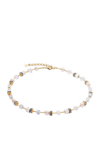 COEUR DE LION Kette Iconic Pearl Mix Halskette Weiß-Gold