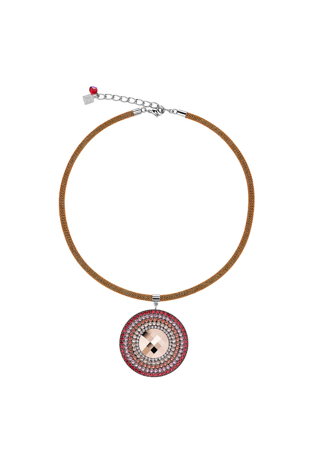 COEUR DE LION Kette Amulett Swarovski® Kristalle & Mesh rot, Bild 1
