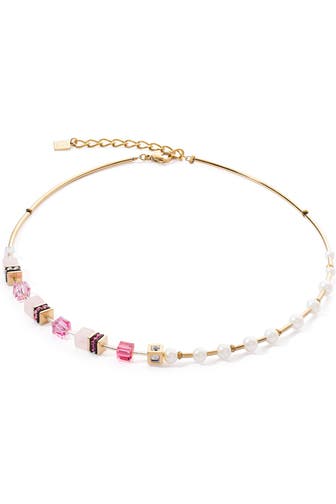 COEUR DE LION Kette GeoCUBE® Fusion Precious Pearl Mix pink-gold