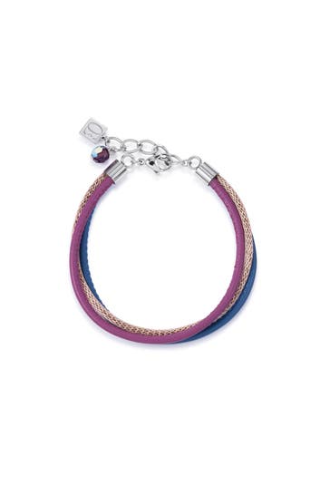 COEUR DE LION Armband Amulett multirow Leder & Mesh multicolorwinter2