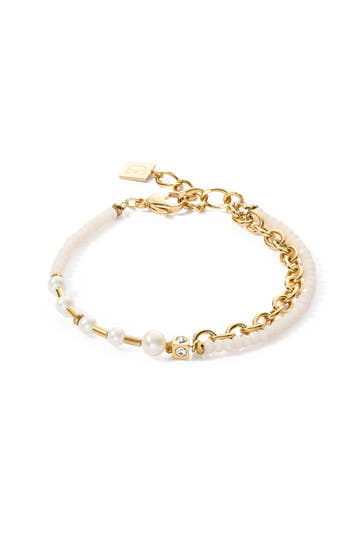 COEUR DE LION Armband Chain & Pearl Fever weiß-gold