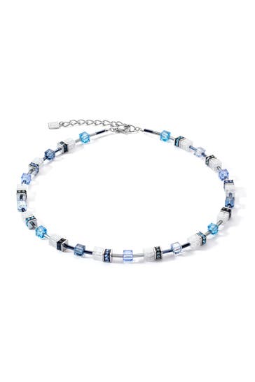 COEUR DE LION Kette GeoCUBE® Iconic Nature blau-weiß