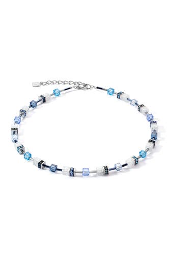 COEUR DE LION Kette GeoCUBE® Iconic Nature blau-weiß