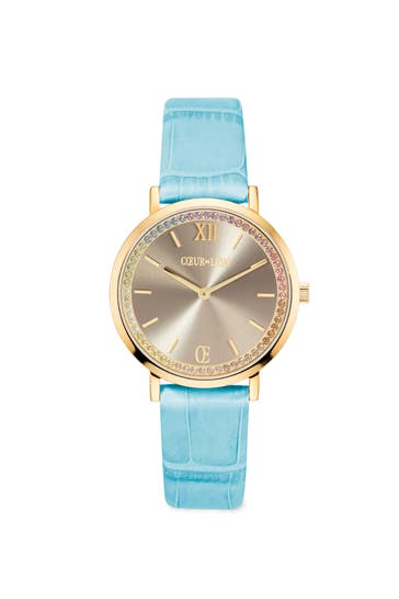 COEUR DE LION Uhr Rund Pastel Lovers Gold Armband Leder