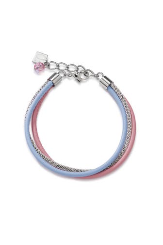 COEUR DE LION Armband Swarovski® Kristalle & Nappa-Leder & Mesh Multicolor Pastell 1
