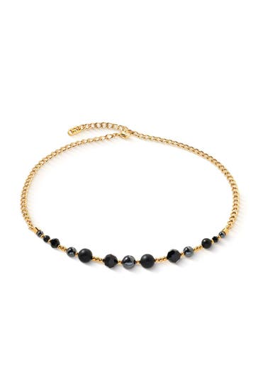 COEUR DE LION Kette Pure Spheres Schwarz-Gold