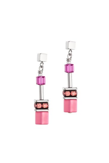 COEUR DE LION Ohrringe GeoCUBE® Iconic Magenta