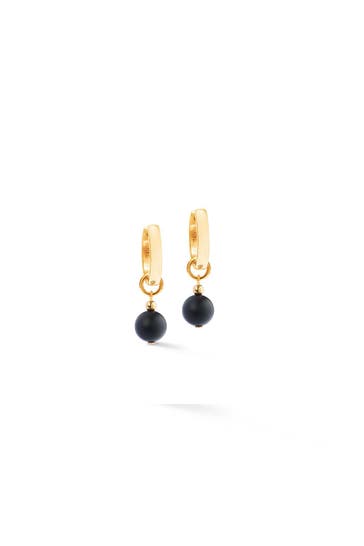 COEUR DE LION Ohrringe Pure Spheres Schwarz-Gold