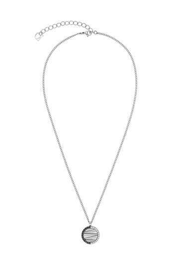 COEUR DE LION Kette Amulett Mini Waves Schwarz-Silber