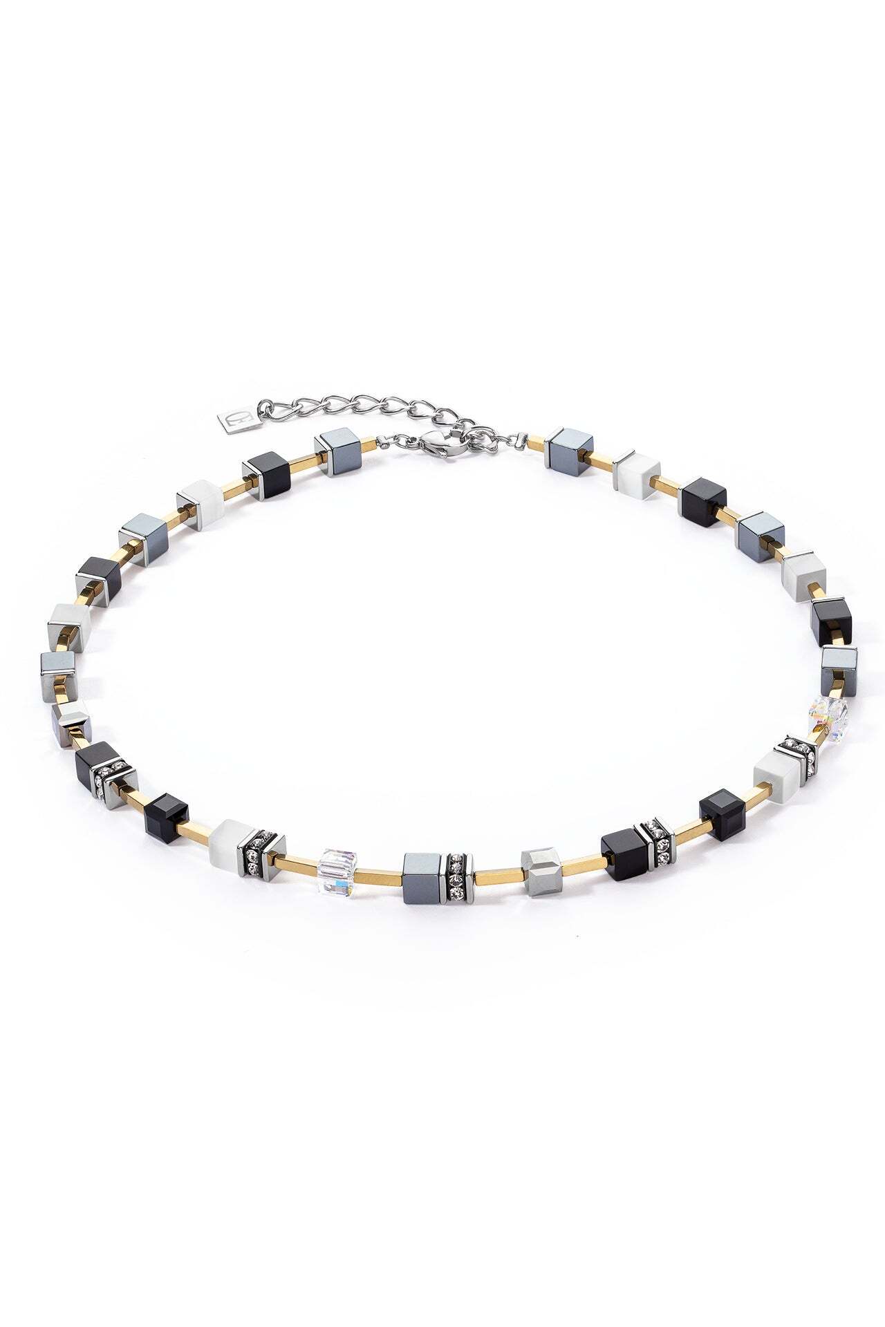 COEUR DE LION Kette GeoCUBE® Iconic Pure Schwarz-Weiß-Grau, Bild 1