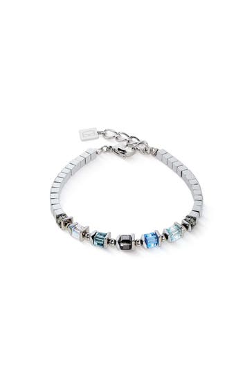 COEUR DE LION Armband Sparkling Cubes Fusion Blau-Silber