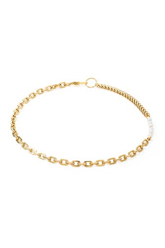 COEUR DE LION Kette Shape Shifter Süßwasserperlen weiß-gold