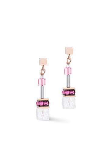 COEUR DE LION Ohrringe GeoCUBE® Iconic Nature Pink