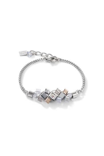 COEUR DE LION Armband GeoCUBE® Cluster silber-rosegold