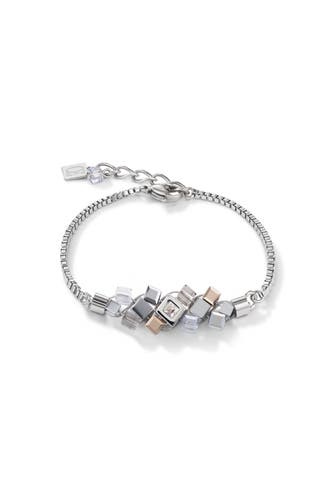 COEUR DE LION Armband GeoCUBE® Cluster silber-rosegold