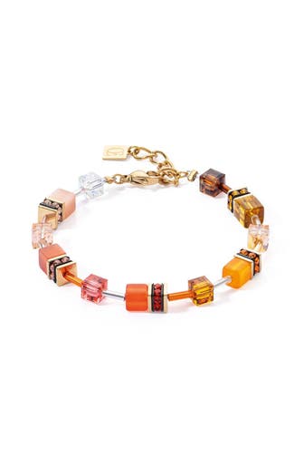 COEUR DE LION Armband GeoCUBE® Iconic Sunset Orange-Braun