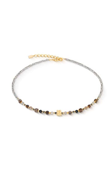 COEUR DE LION Kette Shape Mix Spikes Braun-Grau