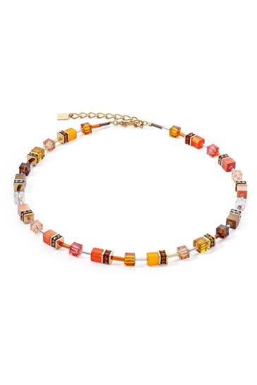 COEUR DE LION Kette GeoCUBE® Iconic Sunset Orange-Braun