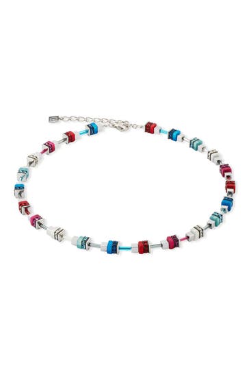 COEUR DE LION Kette Modern Future Cube Blau-Rot