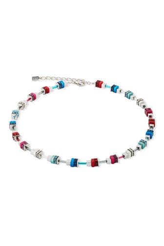 COEUR DE LION Kette Modern Future Cube Blau-Rot