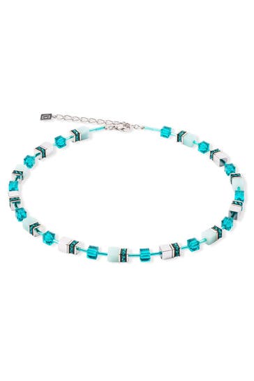 COEUR DE LION Kette GeoCUBE® Iconic Precious Dunkelgrün-Silber