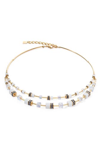COEUR DE LION Kette GeoCUBE® Iconic Layer weiß-gold