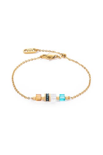 COEUR DE LION Armband Mini Cubes & Chain Multicolor Gold