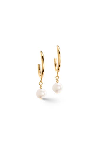 COEUR DE LION Ohrringe Creole Süßwasserperlen & Chunky ChainNavette Multiwear weiß-gold