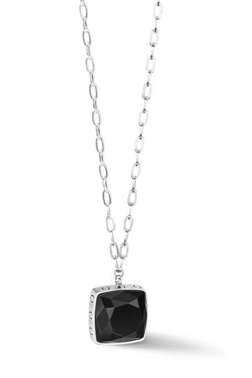 COEUR DE LION Kette OE Amulett Square Onyx Schwarz-Silber