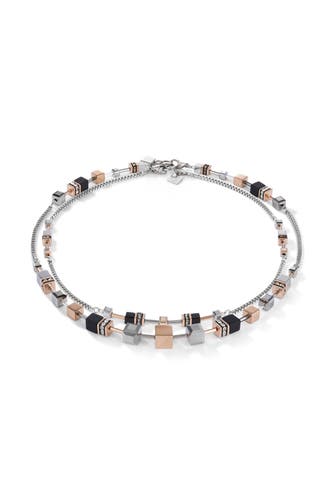COEUR DE LION Kette GeoCUBE® Multitask 4-in-1 roségold-silber