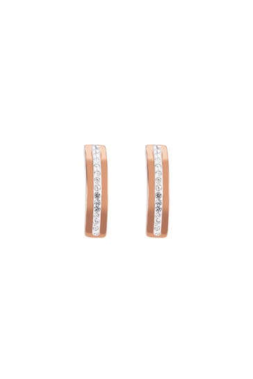 COEUR DE LION Ohrringe Edelstahl roségold & Kristall Pavé Streifen Kristall