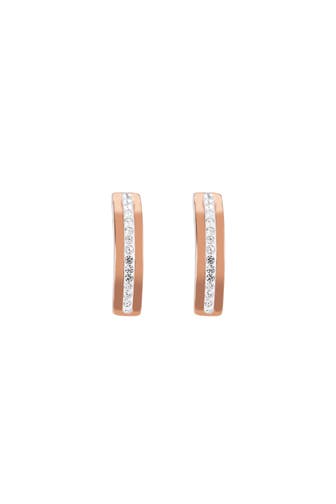 COEUR DE LION Ohrringe Edelstahl roségold & Kristall Pavé Streifen Kristall
