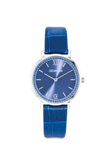 COEUR DE LION Uhr Rund Sparkling Sunray Armband Leder