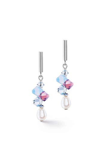 COEUR DE LION Ohrringe Dancing Crystals & Pearls Flieder-Blau