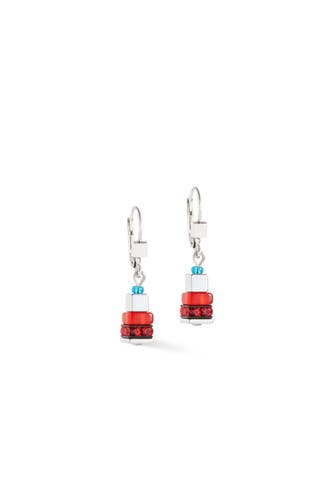 COEUR DE LION Ohrringe Modern Future Cube Blau-Rot